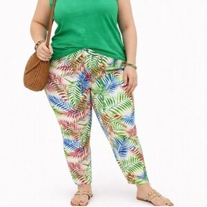 NEEDLE & CLOTH Size 16 Palm Tree‎ Skinny Ankle Pants Jeans Multicolored Tropical